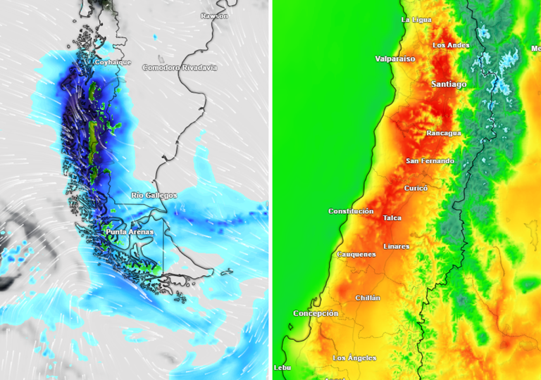 DMC advierte: Magallanes enfrentará lluvias, viento y tormentas, mientras el centro se prepara para el calor extremo
