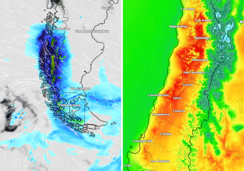 mapas de lluvia y temperatura.