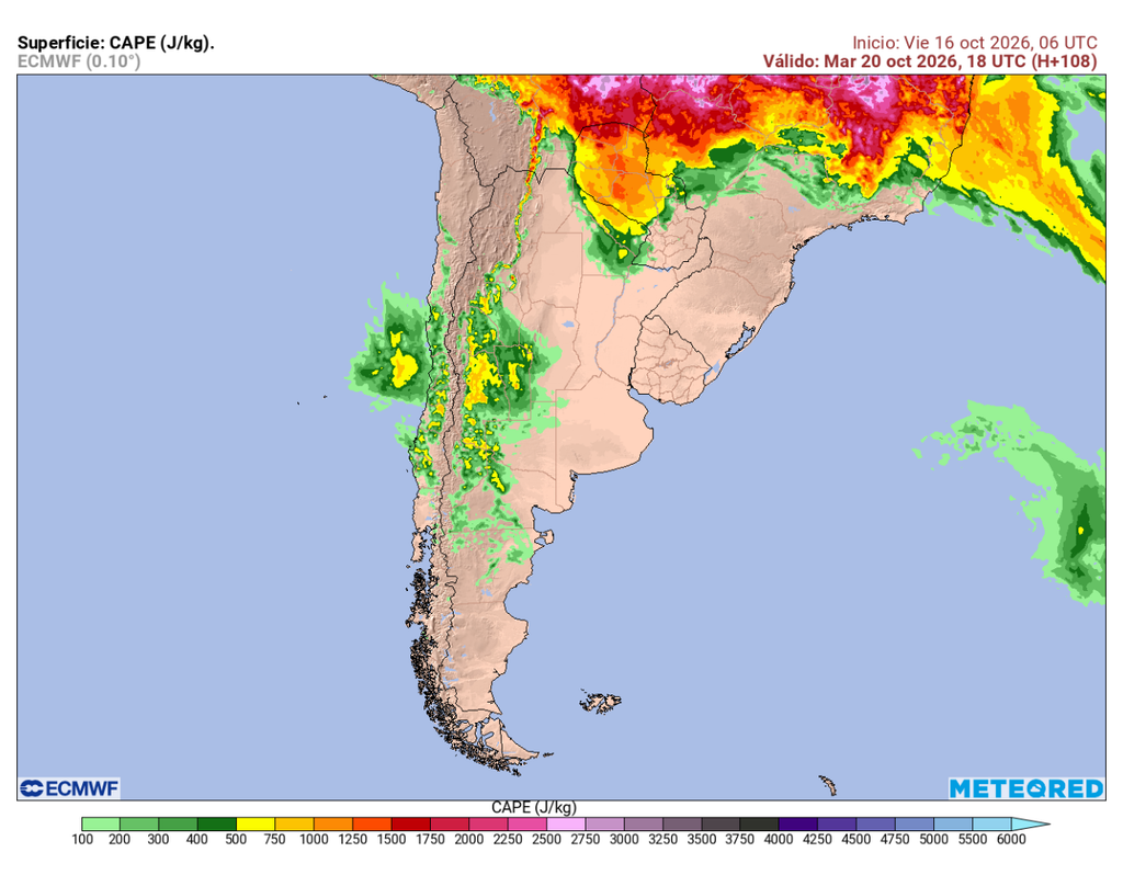 Inestabilidad atmosférica para lunes 19 y martes 20, con potencial para el desarrollo de tormentas eléctricas de Coquimbo al Biobío.
