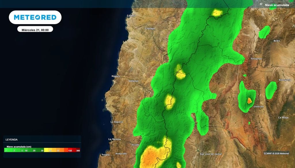 Se prevén nevadas en la cordillera de Huasco desde este fin de semana.