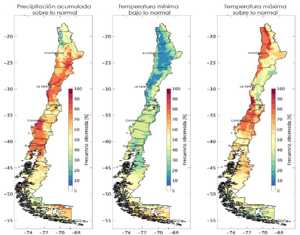 Frecuencia de precipitaciones abundantes, mínimas más bajas y máximas más altas en inviernos El Niño Frecuencia de precipitaciones abundantes, mínimas más bajas y máximas más altas en inviernos El Niño