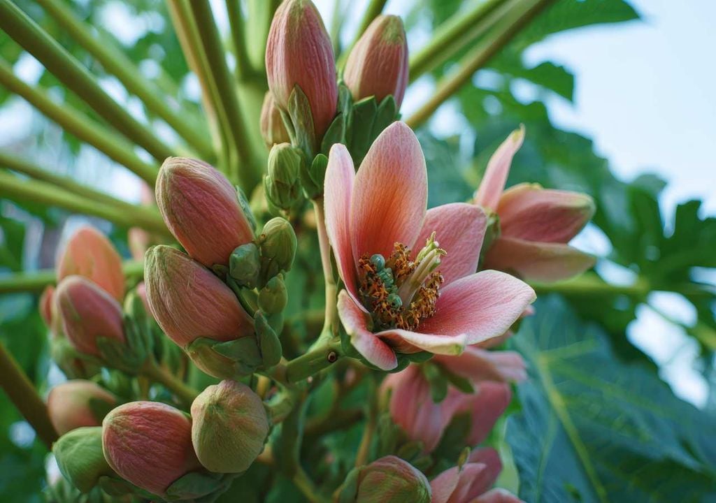 Mamoeiro O mamoeiro é uma planta tropical de crescimento rápido e apresenta um tronco único e flores delicadas que dão origem aos frutos ricos em nutrientes.