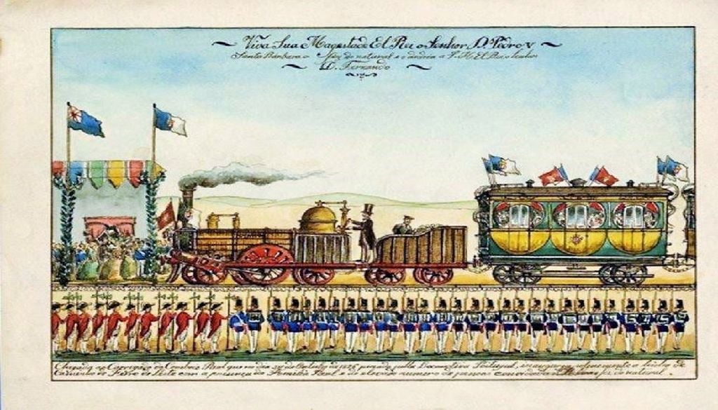 Postal comemorativo da viagem inaugural entre Lisboa e Carregado Postal comemorativo da viagem inaugural entre Lisboa e Carregado. Imagem: Museu Nacional Ferroviário