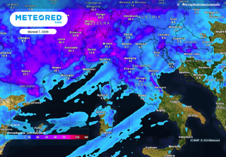 Domani un vortice con aria fredda polare in quota causerà forti temporali e grandinate in queste zone dell'Italia