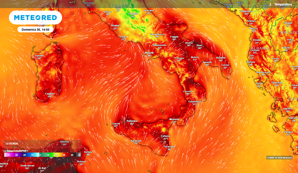 Italia spaccata in due nell'ultima domenica di luglio Ultima domenica con temperature ben oltre i 35°C su parte del Sud