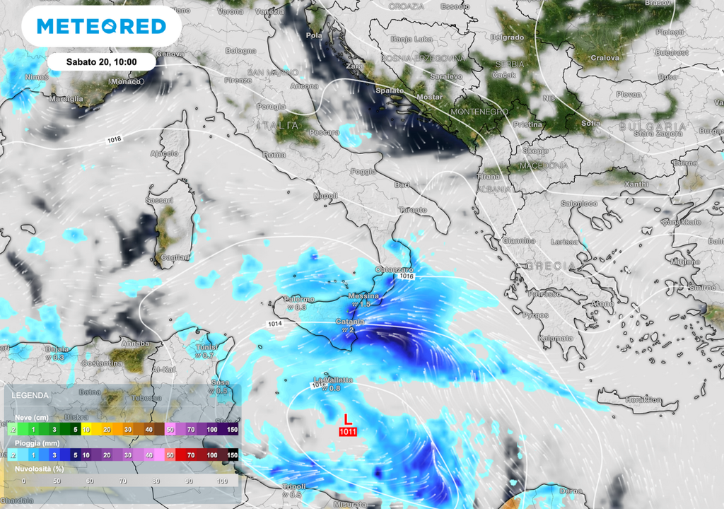Maltempo al Sud: piogge e nubi in arrivo sabato 20 dicembre. Maltempo al Sud: piogge e nubi in arrivo sabato 20 dicembre.