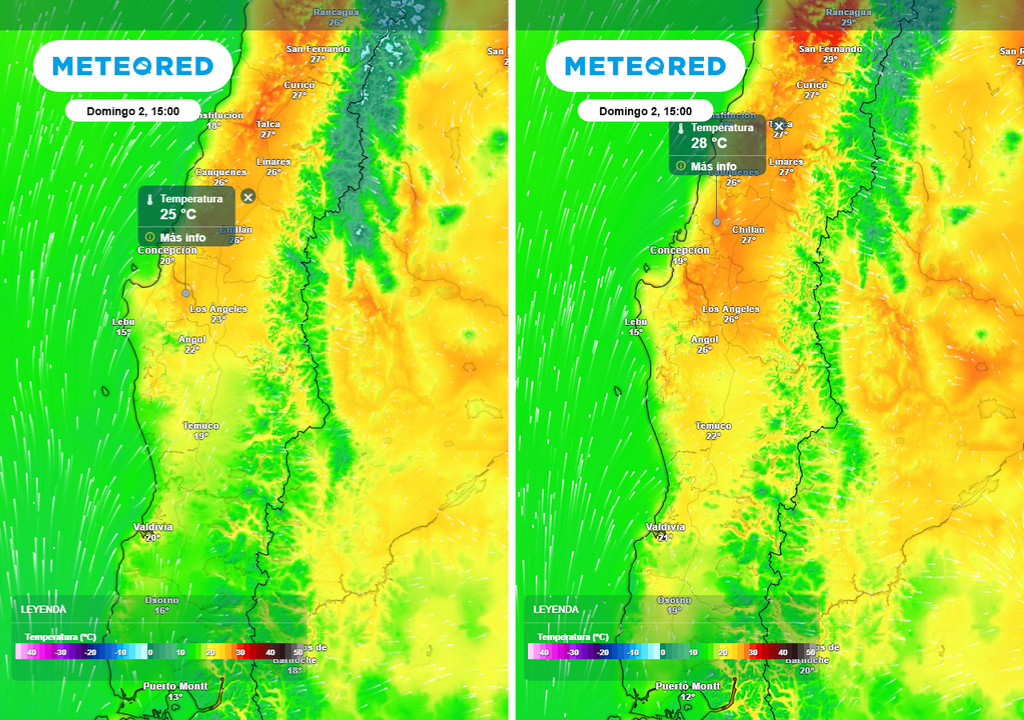 Domingo 02 noviembre con altas temperaturas en Chile centro sur, Meteored