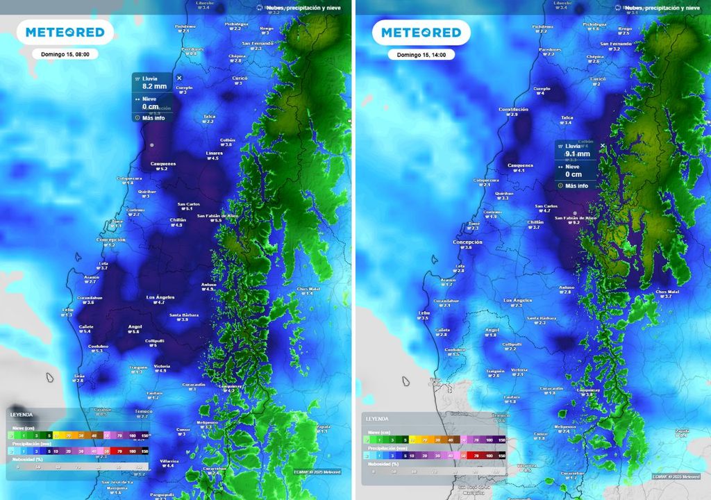 Lluvias, Maule, Ñuble, Biobío, La Araucanía, Meteored, Chile Lluvias, Maule, Ñuble, Biobío, La Araucanía, Meteored, Chile