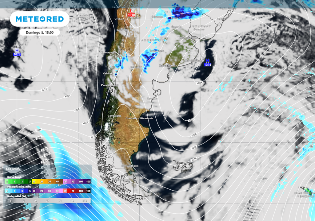 Sobre la Patagonia, la situación sinóptica es relativamente tranquila este domingo de Pascua.