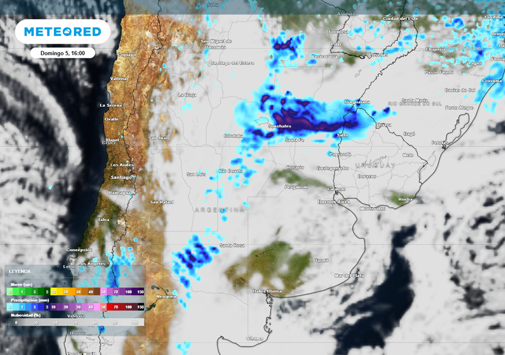 La zona más inestable para este domingo de Pascuas mantiene alerta amarilla temprana emitida por el SMN.