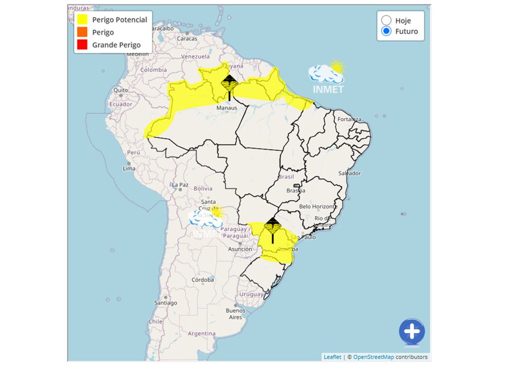 alerta de chuvas intensas e de tempestades