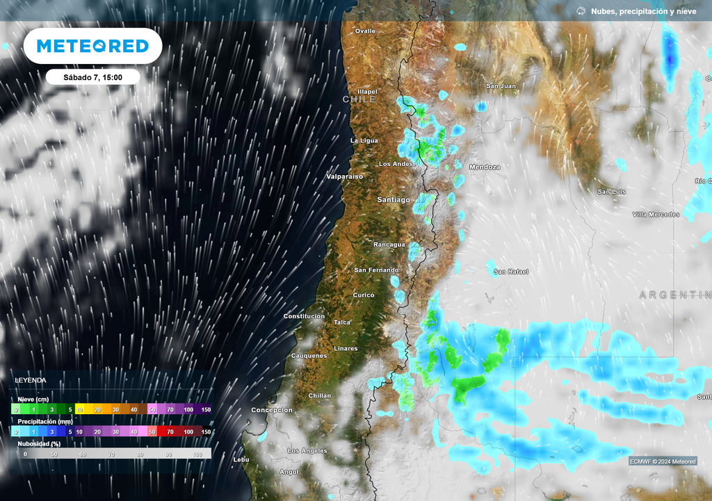Mapa de lluvia y nieve. Mapa de lluvia y nieve.