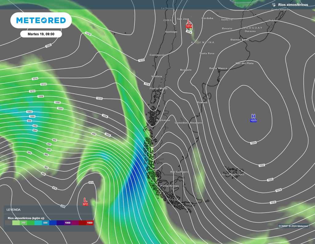 Mapa de río atmosférico. Mapa de río atmosférico.