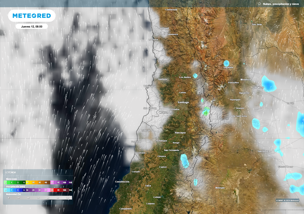 Mapa de lluvia y nieve. Mapa de lluvia y nieve.