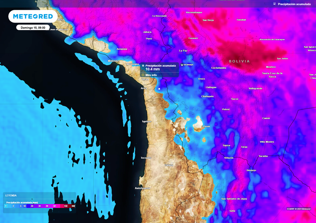 Mapa de precipitación acumulada. Mapa de precipitación acumulada.