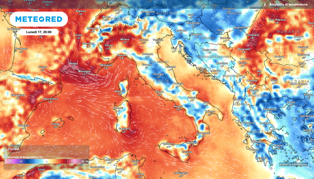 Lunedì 17 agosto, il calo termico resta irregolare: caldo ancora sopra media al Nord-Ovest