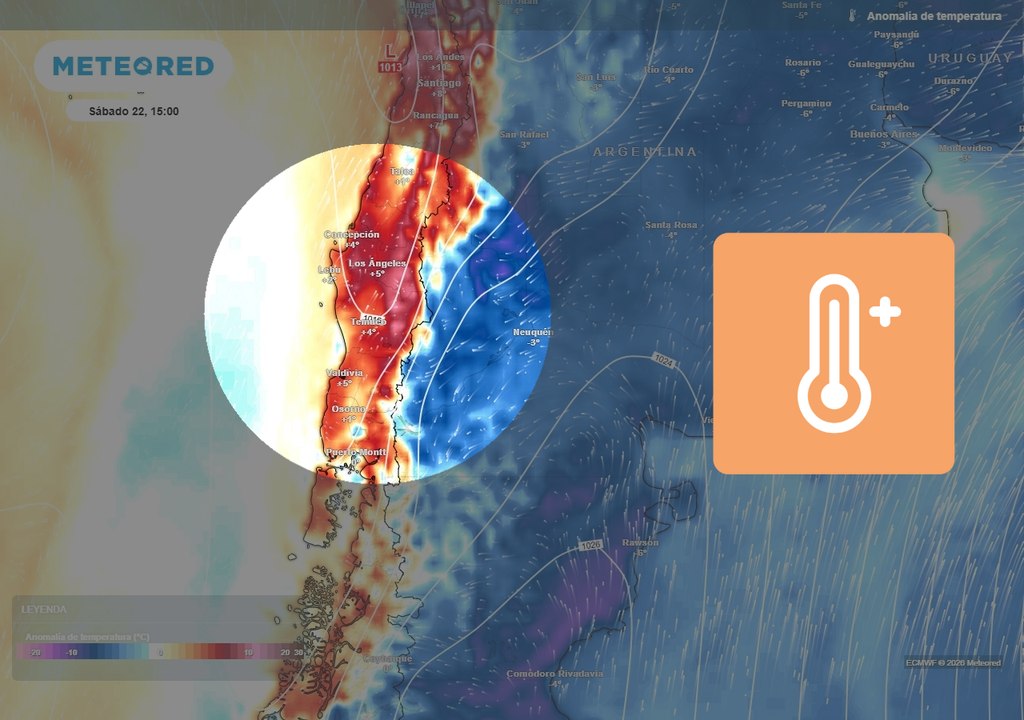 Dorsal en altura hará subir las temperaturas en Chile centro-sur Alza de temperaturas se dejará sentir en varias regiones del centro-sur de Chile.