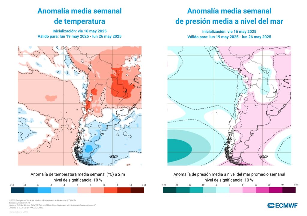 anomalías semanales de presión y temperatura anomalías semanales de presión y temperatura