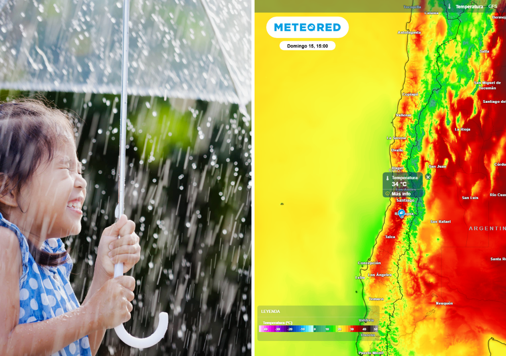 Mientras algunos sectores de Chile recibirán lluvias abundantes, con potencial para provocar complicaciones, las temperaturas subirán a valores extremos en la zona central.