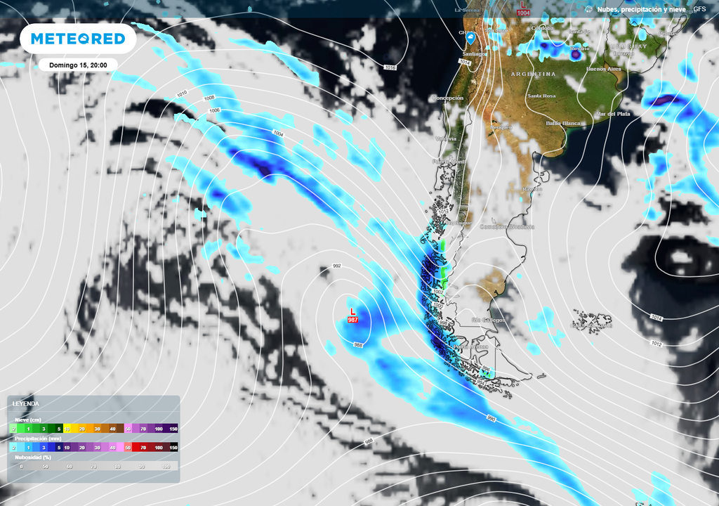 Un nuevo sistema frontal hará arribo a Chile durante el día domingo 15 de febrero.