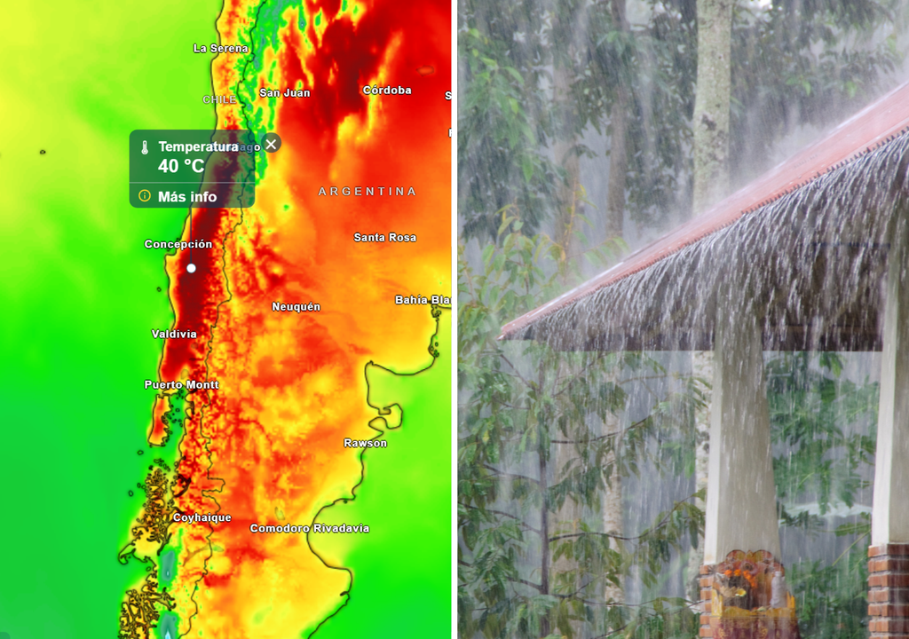 El modelo ECMWF muestra un marcado contraste para el primer fin de semana de enero: calor inusual en el sur de Chile y lluvias intensas en la Patagonia asociadas al ingreso de un río atmosférico.