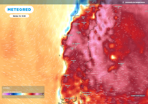 Dorsal en altura trae un martes con calor extremo a Chile centro sur: temperaturas de 32 °C en Ñuble y Biobío