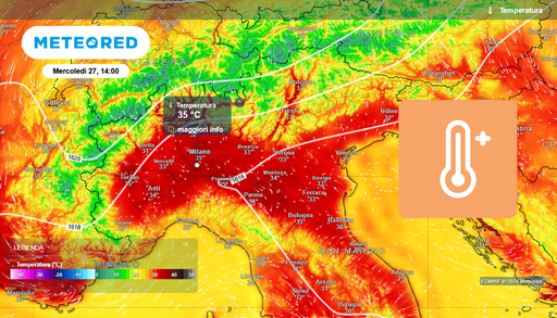 La 'cupola di calore' che colpisce il nord Italia raggiunger&agrave; il picco tra il 25 e il 27 maggio: fino a +35&deg;C