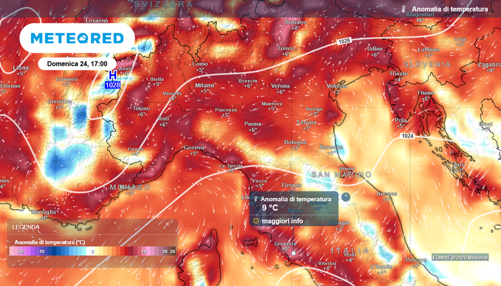 caldo italia anomalie Anomalie termiche previste domenica 24 maggio al centro-nord.