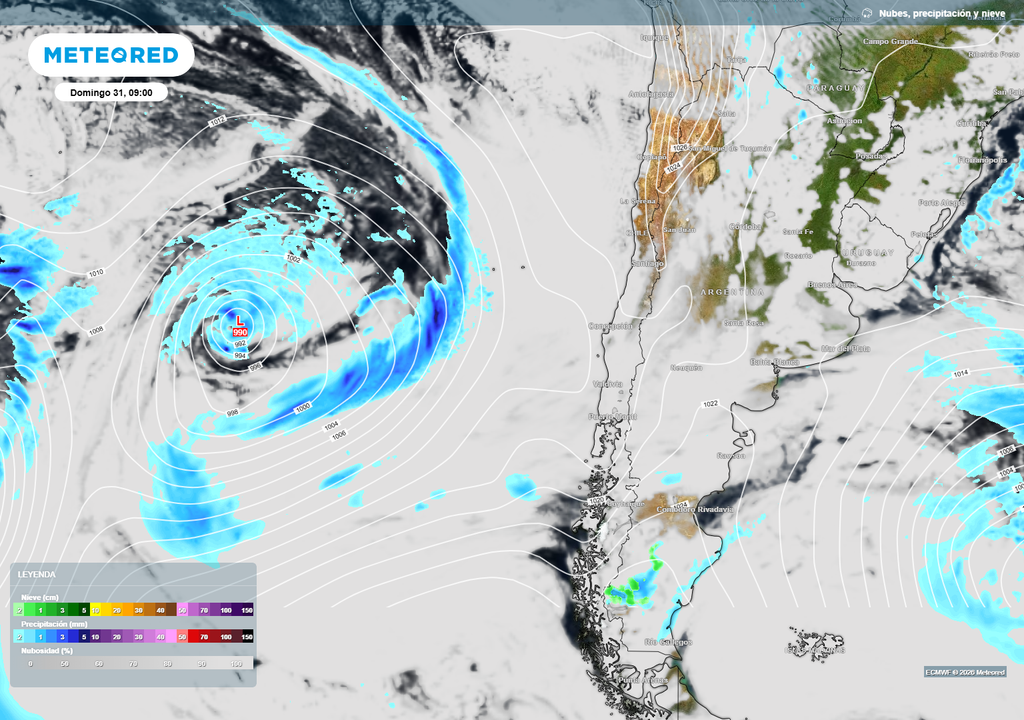 nubes y presión prevista Muchas nubes y sin lluvias: el último día del otoño climático será marcado por estabilidad de las altas presiones sobre Chile.