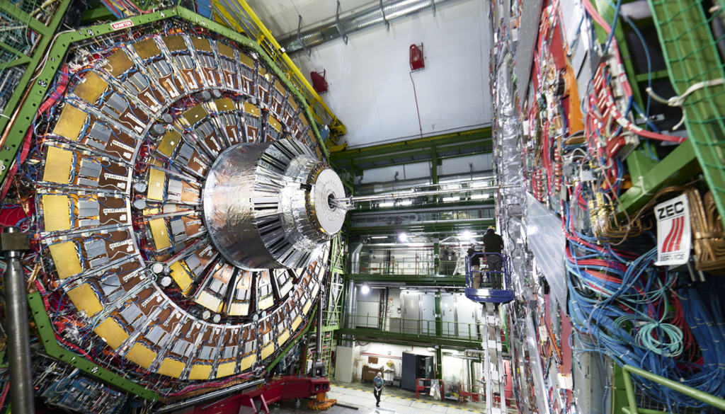 CMS El detector CMS, junto a CMS, lograron las pruebas de entrelazamiento cuántico en bosones Z. Imagen: CERN
