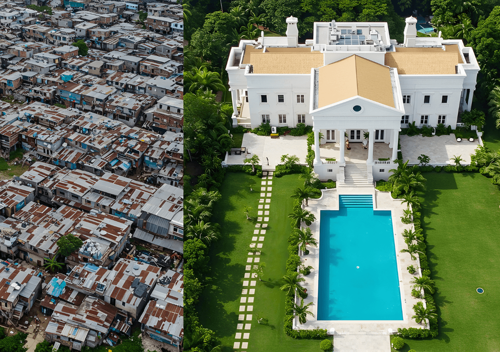 Barrios pobres vs mansión Barrios pobres vs mansión