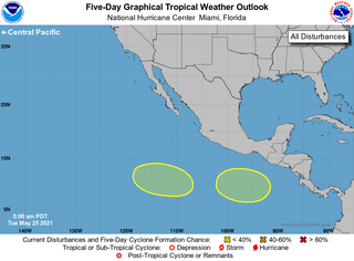 Dos bajas tropicales son vigiladas en el Pacífico Oriental