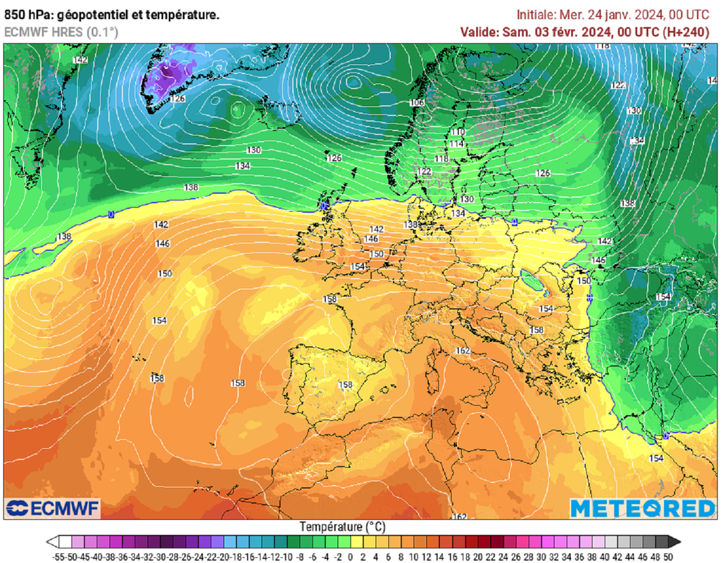 La masse d'air sera anormalement douce au cours des dix prochains jours sur une grande partie de l'Europe.
