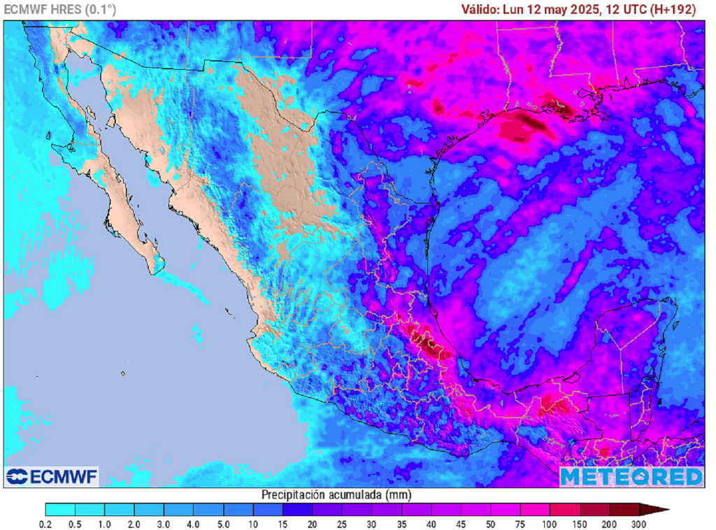 Pronóstico de lluvias acumuladas en milímetros Pronóstico de lluvias acumuladas en milímetros