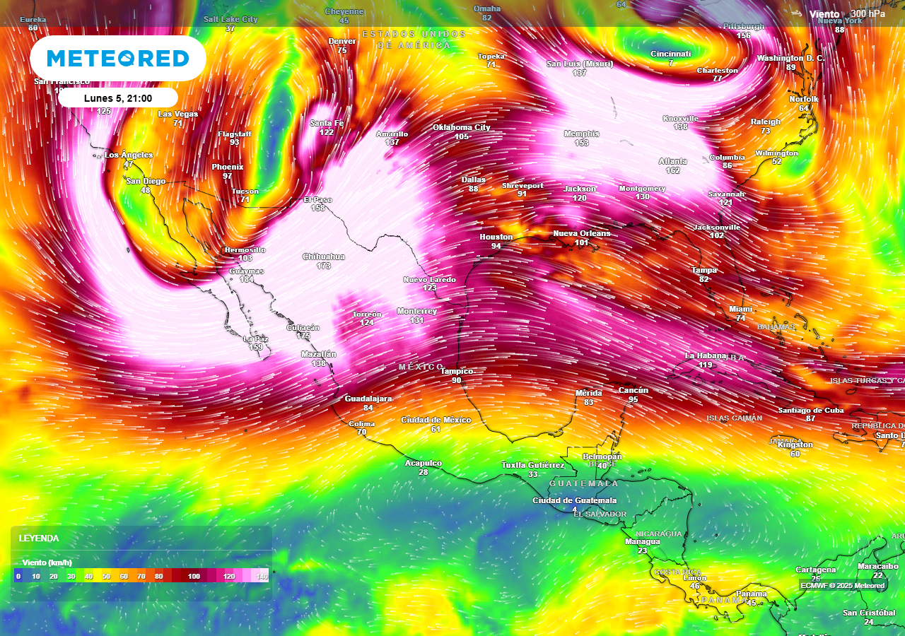 Una vaguada polar en el noroeste favorecerá frío y viento, mientras un anticiclón se fortalece en el centro-sur, ocasionando intenso calor esta semana.