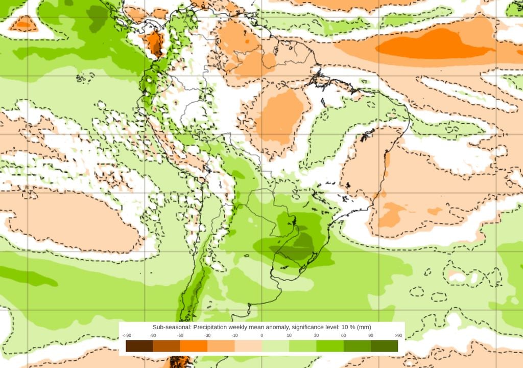 Previsão de anomalias de chuva entre os dias 28 de Setembro e 5 de Outubro. Previsão de anomalias de chuva entre os dias 28 de Setembro e 5 de Outubro mostram que a próxima semana será muito chuvosa no centro-sul do Brasil, com acumulados totais altos.