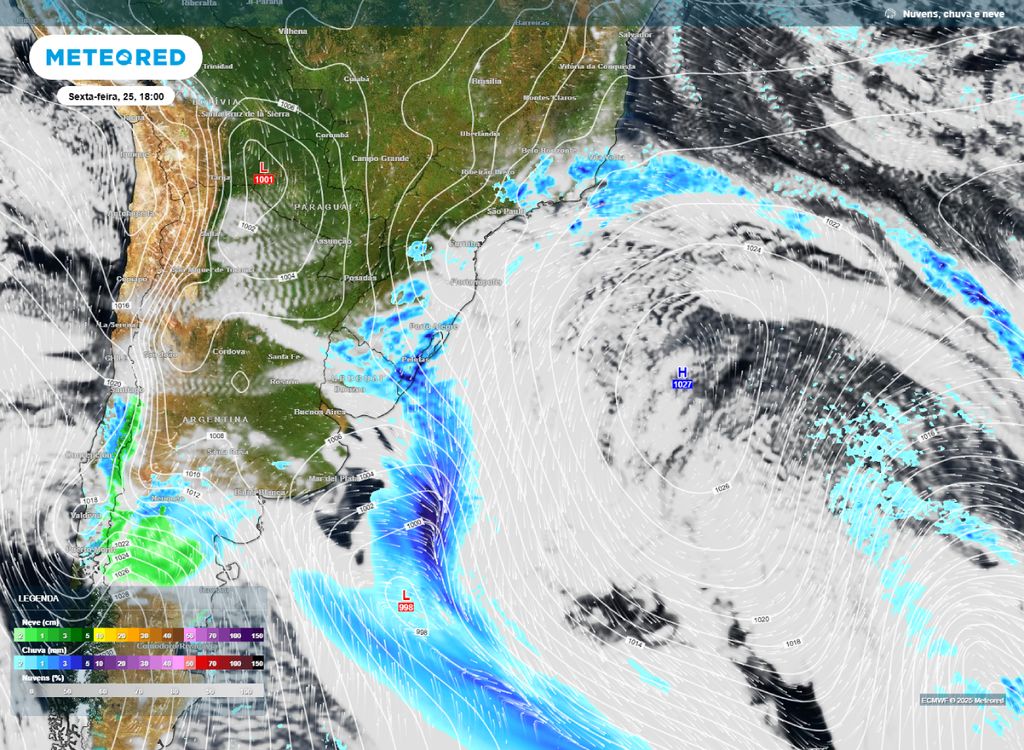 previsão do tempo frente fria