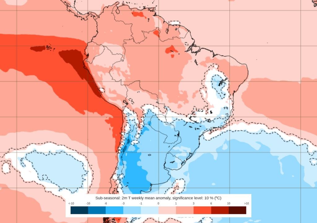 Previsão de anomalias de temperatura entre os dias 19 e 26 de Outubro. Previsão de anomalias de temperatura entre os dias 19 e 26 de Outubro mostra que as temperaturas permanecerão abaixo da média ao longo da semana que vem com as duas massas de ar frio.