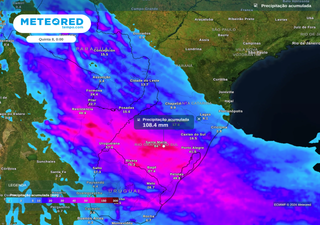 É nesta quarta-feira: chuvas ganham intensidade na Região Sul e são esperados até 100 mm sobre o Rio Grande do Sul