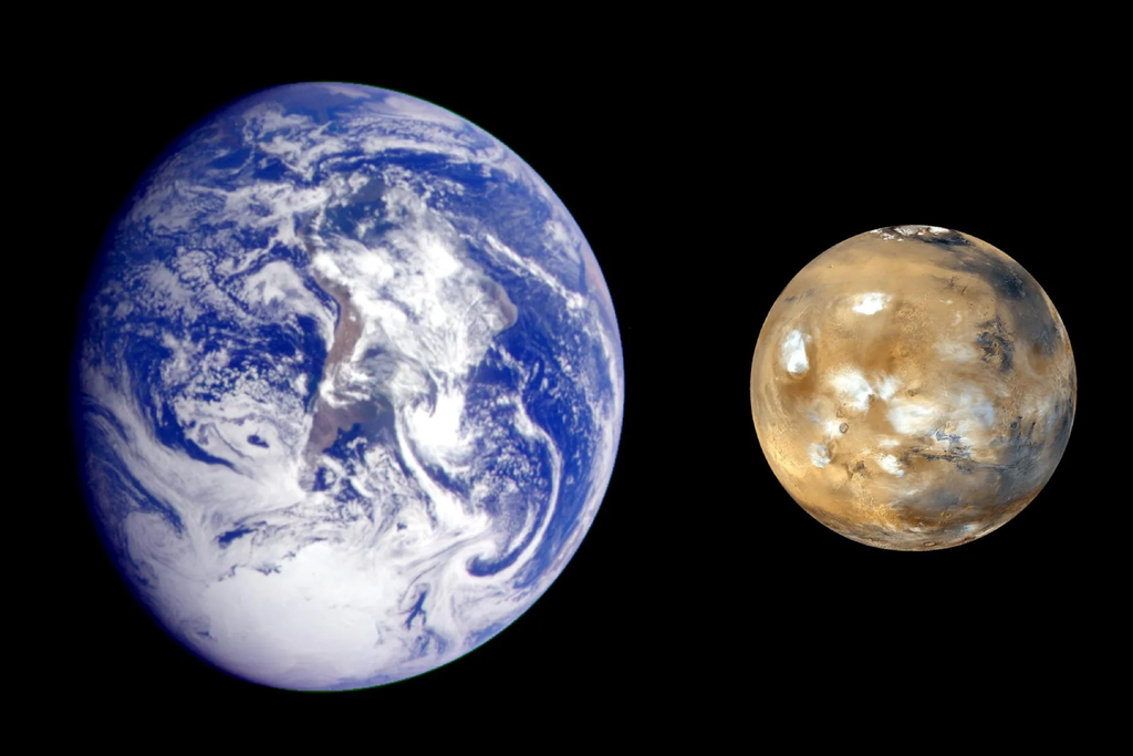 Um novo estudo apresentado no Green Mars Workshop discute a possibilidade de terraformar Marte, ou seja, deixá-lo com ambiente parecido com a Terra. Crédito: NASA