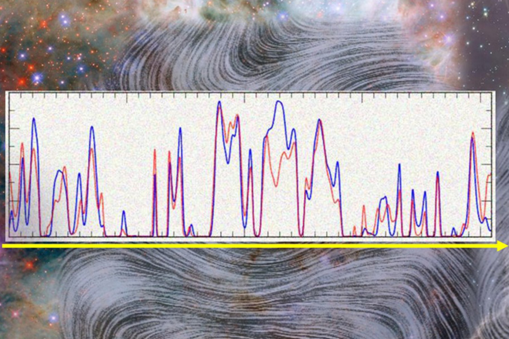 Los primeros campos magnéticos del universo pueden haber sido más débiles que un imán de refrigerador y haber moldeado la estructura del universo que conocemos hoy en día. Crédito: Universidad de Hertfordshire