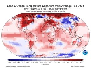 Earth's Warm Streak Continues as February Marks The 9th Consecutive Warmest Month on Record