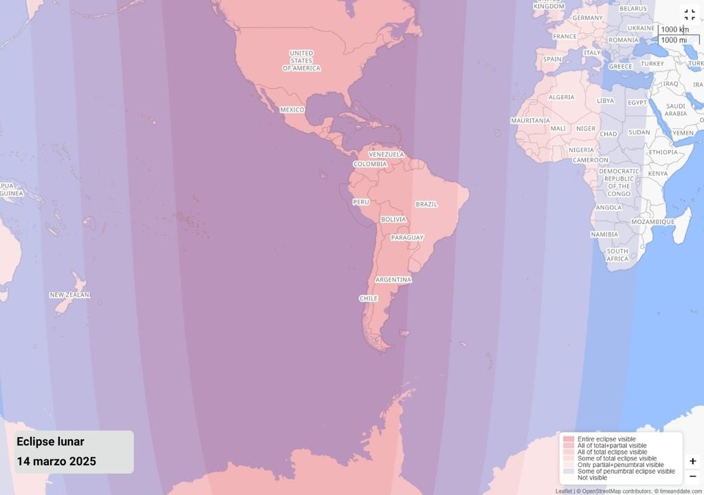 mapa del eclipse total