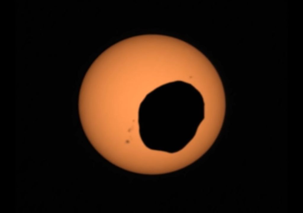 Sonnenfinsternis, Mars, Phobos, Luna, Satellit