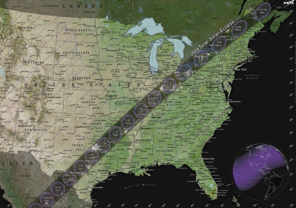 Solar Eclipse 2024 Path Of Totality Texas Nerta Yolanda