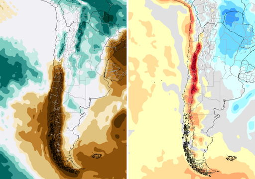 ECMWF proyecta un "calorazo" inusual para Chile durante la primera mitad de junio, pero despu&eacute;s llegar&iacute;an las lluvias