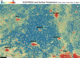 ECOSTRESS detecta 'islas de calor' en la ola de calor de la India