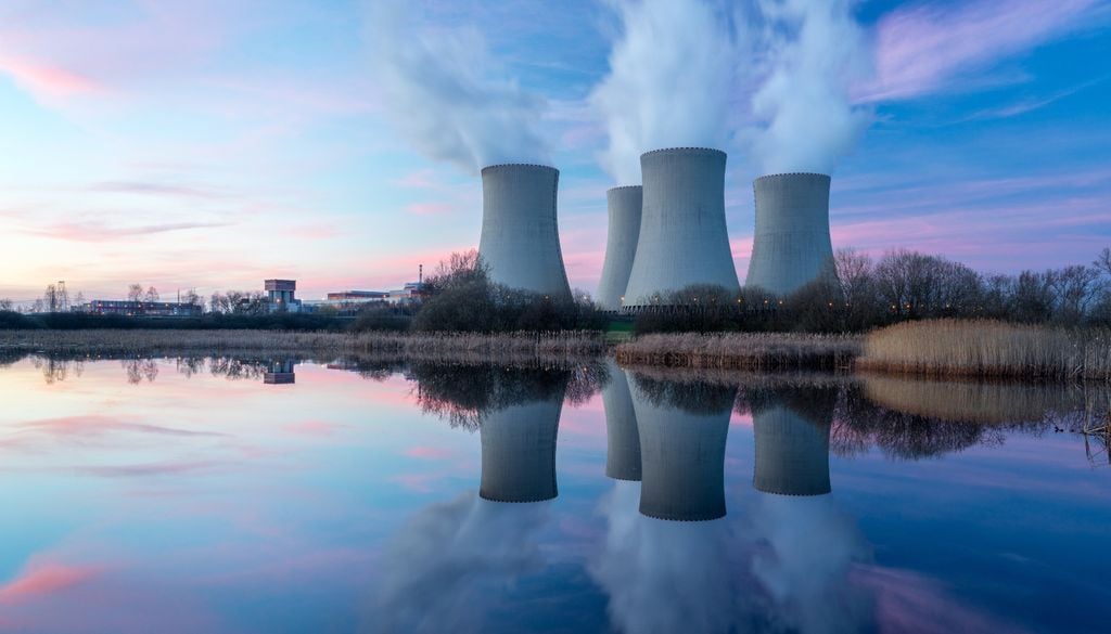 En la Tierra, los reactores nucleares son instalados cerca de fuentes de agua para disipar el calor.