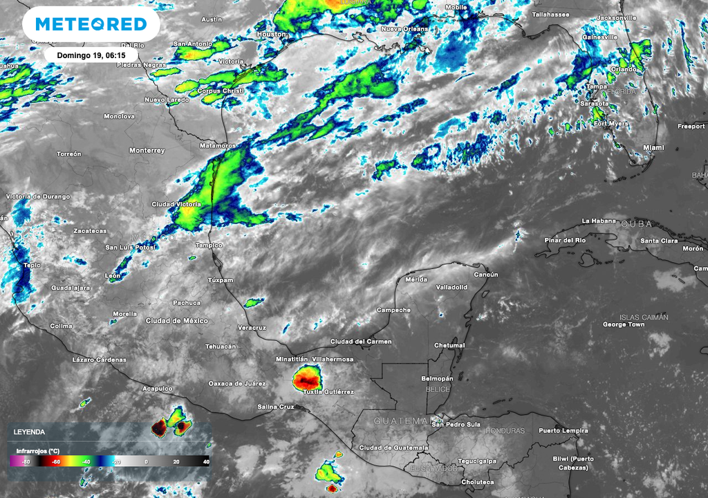 La precipitaciones estarán acompañadas de tormentas eléctricas y posible caída de granizo.