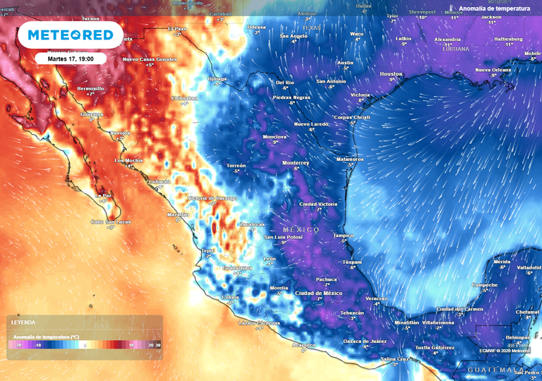 Efectos en M&eacute;xico: giro radical en el pron&oacute;stico del modelo europeo entre el 16 y el 21 de marzo con tiempo severo